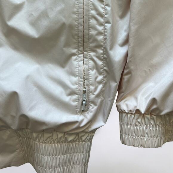 Vintage 80s Alpine Design Lined Windbreaker Nylon Zip Jacket Pink White Purple M - Picture 7 of 14